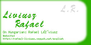 liviusz rafael business card
